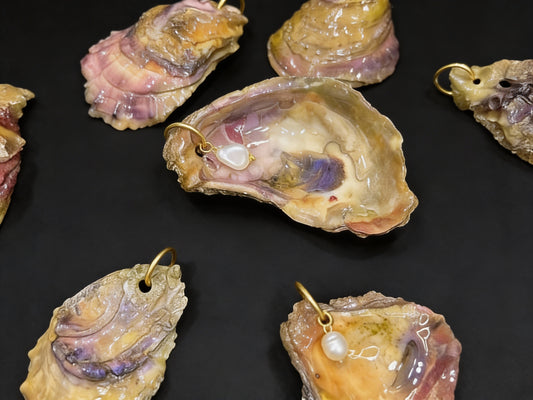 MARDI GRAS 'GUMBO' SHELL ORNAMENT SET OF (3)