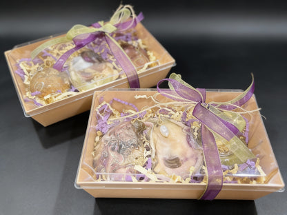 MARDI GRAS 'GUMBO' SHELL ORNAMENT SET OF (3)