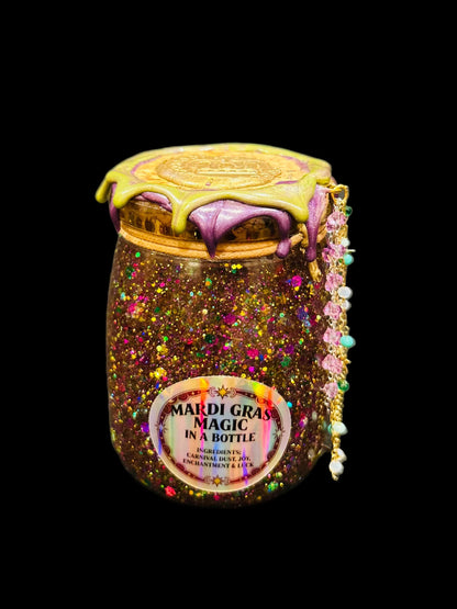 MARDI GRAS MAGIC 'SNOWGLOBE' IN A BOTTLE