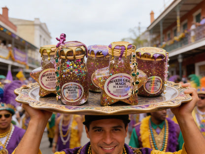 MARDI GRAS MAGIC 'SNOWGLOBE' IN A BOTTLE