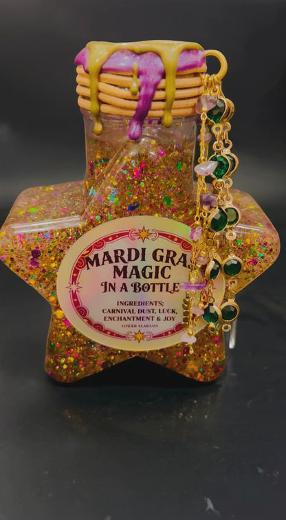 MARDI GRAS MAGIC 'SNOWGLOBE' IN A BOTTLE